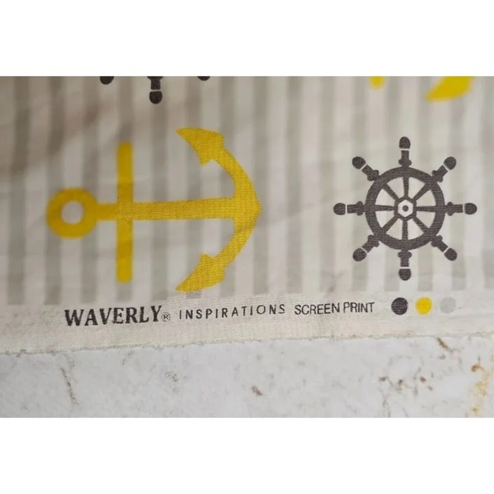 Nautical Anchor & Ship Wheel Cotton Fabric 18